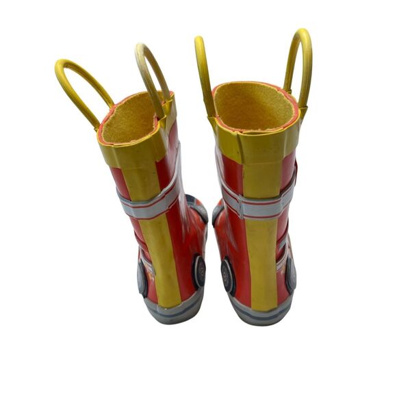 Paw Patrol Braylin Boys 7/8 Firetruck Marshall Character Pull On Rain Boots - Picture 5 of 9